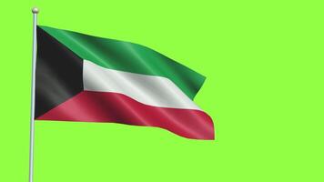 Kuwait bandeira lento movimento video