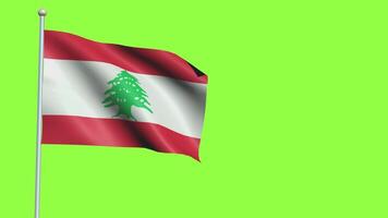 Líbano bandera lento movimiento video