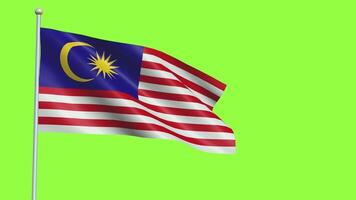 malaysia flagga långsam rörelse video