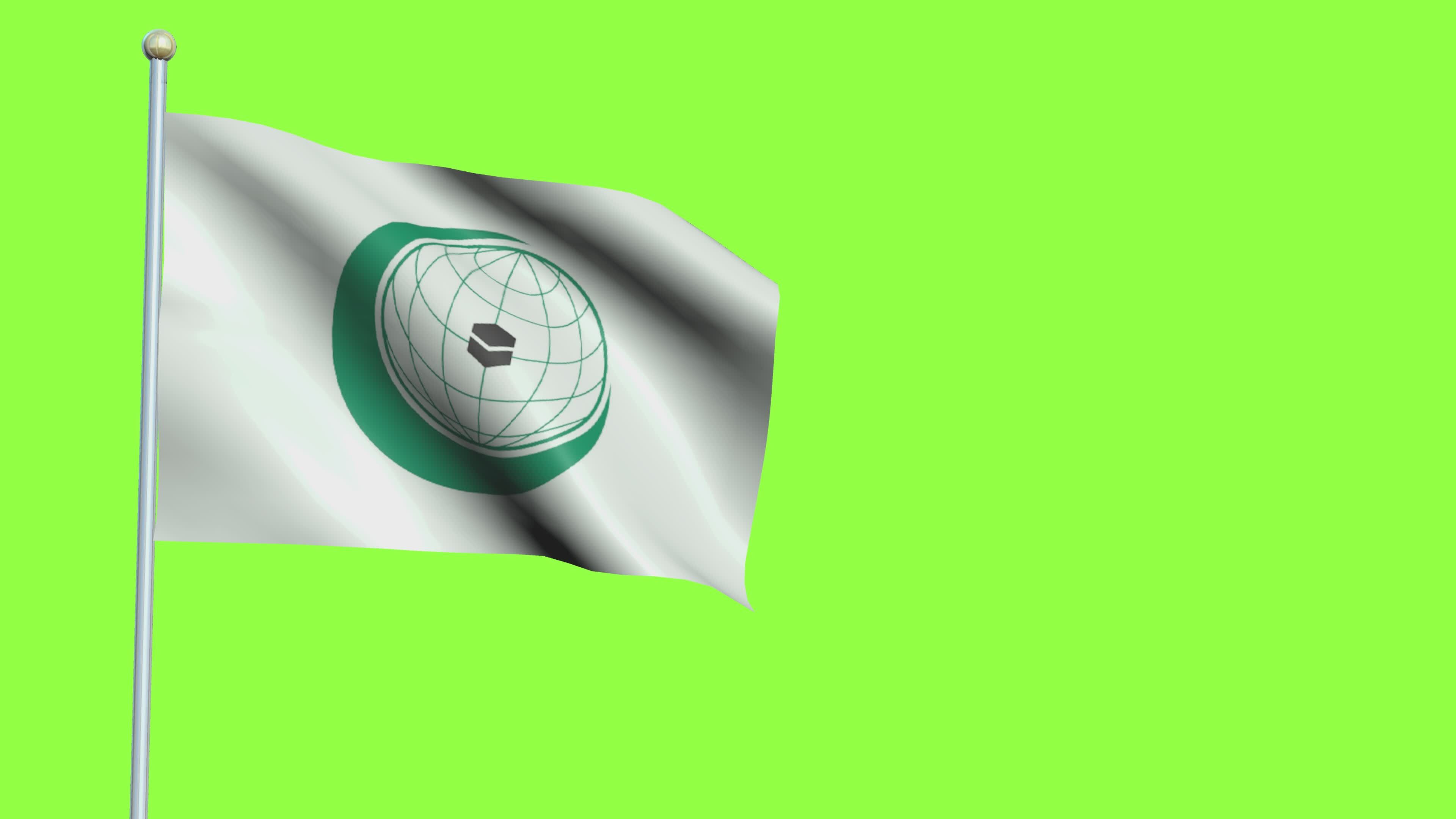 Organization of Islamic cooperation Flag Slow Motion 41474354 Stock