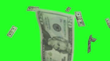 Dollar bills rain green screen 2 video