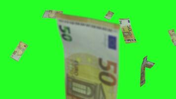 Euro bills rain green screen 2 video