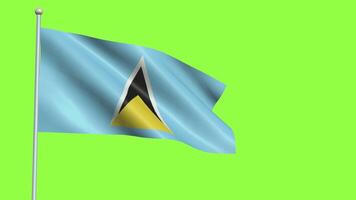 Saint Lucia Flag Slow Motion video
