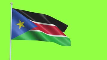 Southern Sudan Flag Slow Motion video