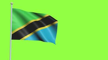 tanzania flagga långsam rörelse video