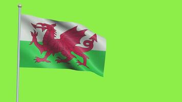 wales flagga långsam rörelse video