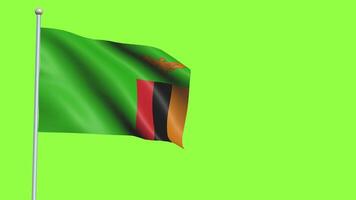 Zambia vlag langzaam beweging video