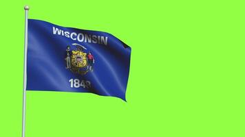 Wisconsin vlag langzaam beweging video
