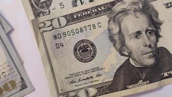 Dollar banknotes detail video