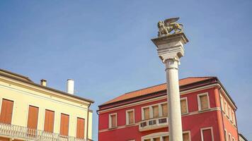 Rovigo in Italy with winged lion stele video