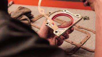 Mechanic Hands Installing New Gasket video