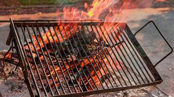 Grill Gitter auf Feuer video