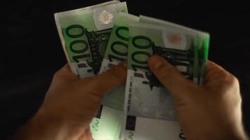 Counting Euro banknotes in hand 2 video