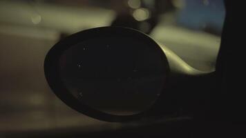 Car rearview mirror at night video