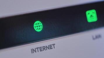 Internet conexão indicador luz video