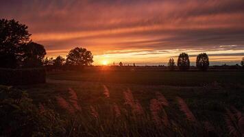 Country landscape sunset time lapse video