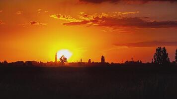 puesta de sol naranja país paisaje pueblo 5 5 video