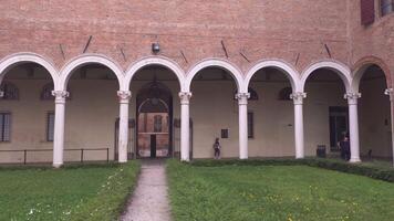 FERRARA ITALY 30 JULY 2020 Detail of the interior of Palazzo dei Diamanti in Ferrara video