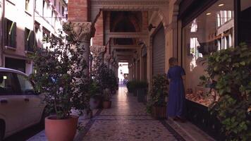 TREVISO ITALY 14 AUGUST 2020 Historical buildings with arcades in Treviso city center in Italy video