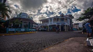 Center of the Caribbean town of Bayahibe shot in Time Lapse video