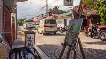 BAYAHIBE DOMINICAN REPUBLIC 23 JANUARY 2020 Time Lapse street artist in Bayahibe video