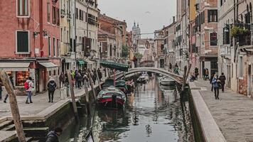 Venice Italy 6 January 2023 Venice city view in a cloudy day in winter season video