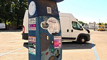 Rovigo Italy 29 july 2022 Parking meter for paid parking video