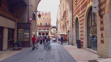 VERONA ITALY 11 SEPTEMBER 2020 View of Piazza dei Signori Signori square in English in Verona in Italy video