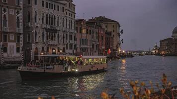 Venice Italy 6 January 2023 Venice landscape at dusk and night time scene video