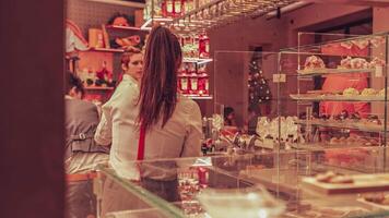 Venice Italy 6 January 2023 Bartenders work behind the bar counter video