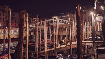 Venice Italy 6 January 2023 Venice landscape at dusk and night time scene video