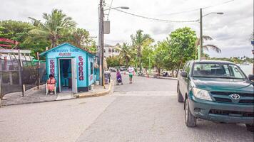 Center of the Caribbean town of Bayahibe shot in Time Lapse on the move video