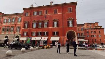 MODENA ITALY 1 OCTOBER 2020 Piazza Roma in Modena Italy In english Roma square in the historical center of Modena video