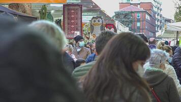 ROVIGO ITALY 30 OCTOBER 2021 Crowd of people on the street video