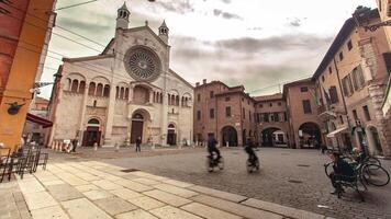 Modena Italien 01 Oktober 2020 Zeit Ablauf von Duomo von Modena Aussicht video