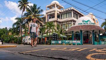 Center of the Caribbean town of Bayahibe shot in Time Lapse video