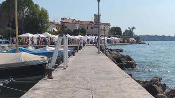 LAZISE ITALY 16 SEPTEMBER 2020 Port of Lazise on Garda Lake video