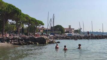 LAZISE ITALY 16 SEPTEMBER 2020 Beach in Garda Lake in Lazise video