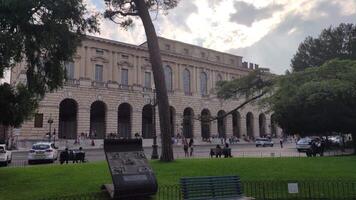 VERONA ITALY 11 SEPTEMBER 2020 Park in the center of Bra square in Verona Italy video