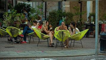 TREVISO ITALY 13 AUGUST 2020 People sitted at the bar outdoor video