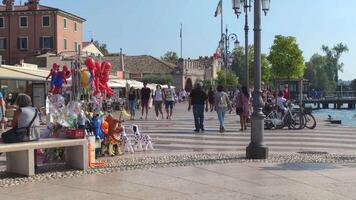 LAZISE ITALY 16 SEPTEMBER 2020 Lazise promenade along the Garda Lake video