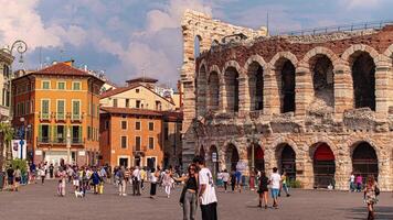 VERONA ITALY 11 SEPTEMBER 2020 Time Lapse of wiew of Arena in Verona Italy video