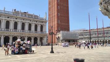 Veneza Itália 5 Julho 2020 Sino torre do santo marca catedral dentro Veneza dentro Itália video