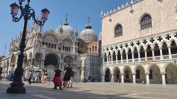 Veneza Itália 5 Julho 2020 santo marca quadrado dentro Veneza a partir de abaixo video