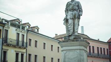 rovigo Italia 17 julio 2020 garibaldi paseo un caballo bronce estatua en rovigo en Italia video