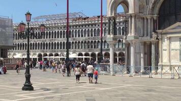 Venedig Italien 5 Juli 2020 Menschen im Heilige Kennzeichen Platz im Venedig video