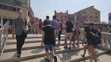 VENICE ITALY 5 JULY 2020 People walking in Venice alley video