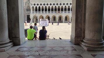 Veneza Itália 5 Julho 2020 pessoas dentro Veneza dentro santo marca quadrado video