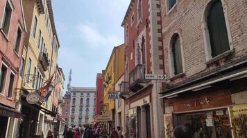 VENICE ITALY 5 JULY 2020 People walking in Venice alley video