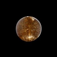 Ball of quartz with rutile on a black background photo